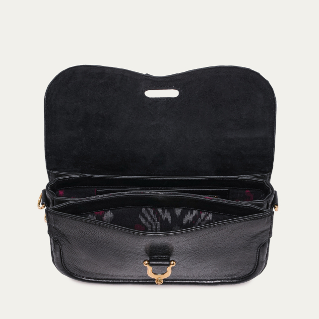 Black Leather Manon Baguette
