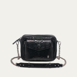 Python Silver Chain Black Charly Bag