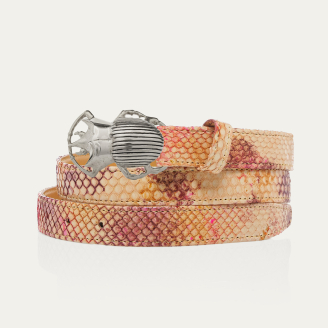 Baby Ceinture Python Amphore Scarabée Argent