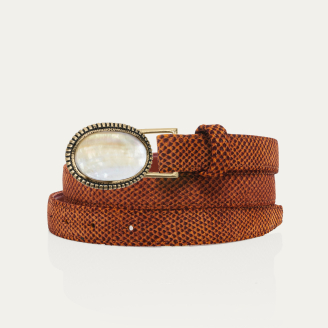 Sekhmet Thick Suede Thin Belt Dallas Shell Buckle
