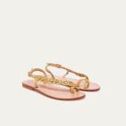 Off White Leather Suzette Sandals