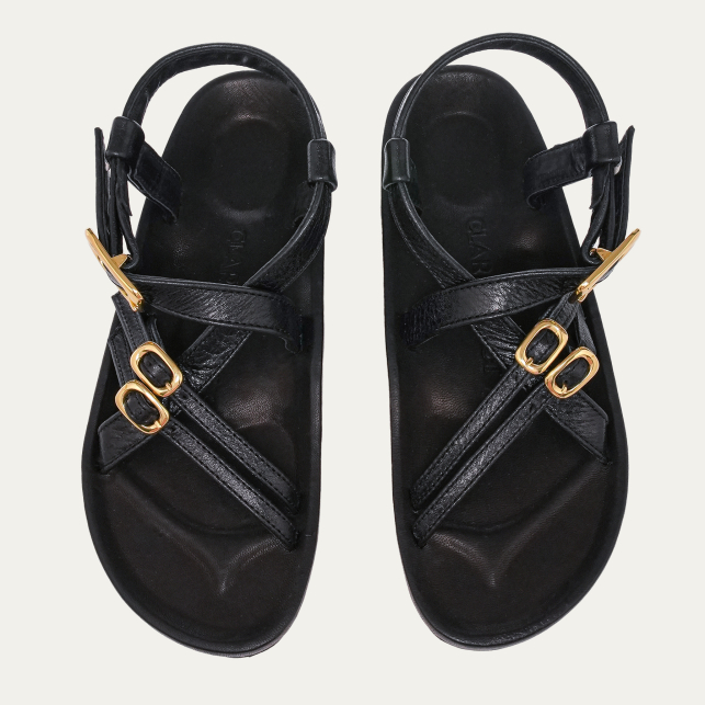 Sandales Claudette Cuir Noir
