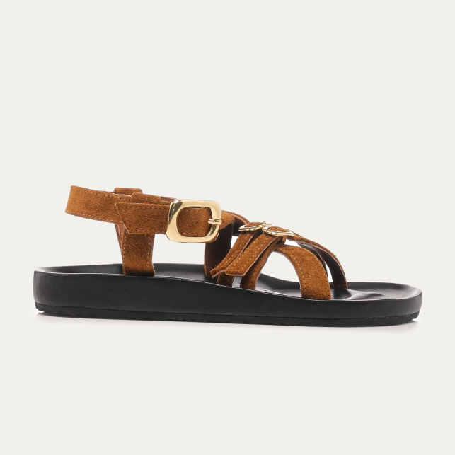 Sandales Claudette Cuir Tabac