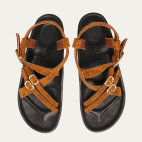 Sandales Claudette Cuir Tabac