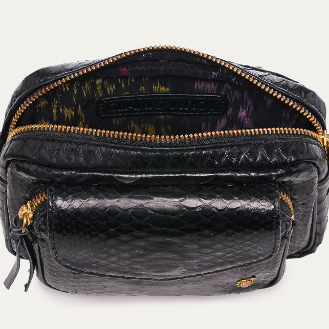 Sac Python Baby Charly Noir Or