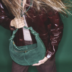 Jade Green Thick Suede Chris Bag