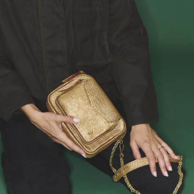 Sac Cuir Charly Bubble Or Antique