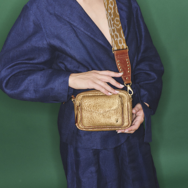 Antic Gold Bubble Leather Baby Charly Bag