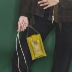 Sulfur Yellow Python Phone Bag Double Marcus