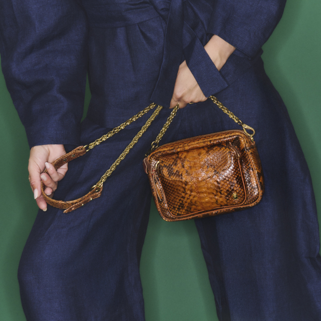 Sac Python Charly Marron Moka