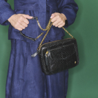 Sac Python Big Charly Noir Chaîne Or