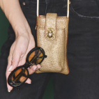 Antic Gold Bubble Leather Phone Bag Double Marcus