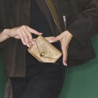 Antic Gold Bubble Leather Card Holder Alex