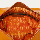 Sac Juno Cuir Mix Miel Brodé