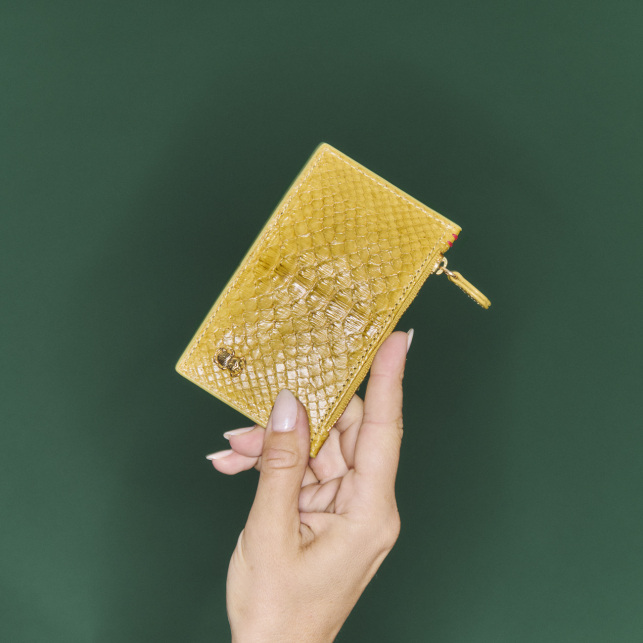 Sulfur Yellow Python Helena Card Holder