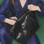 Black Python India Tote