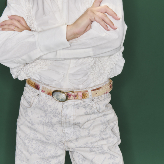 Baby Ceinture Python Amphore Dallas Nacre
