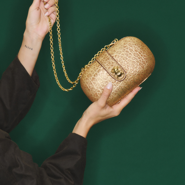Antic Gold Bubble Leather Chiara Bag