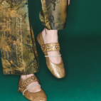 Ballerines Adele Cuir Bubble Or Antique