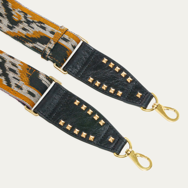 Endek Black Printed Strap with Hooks