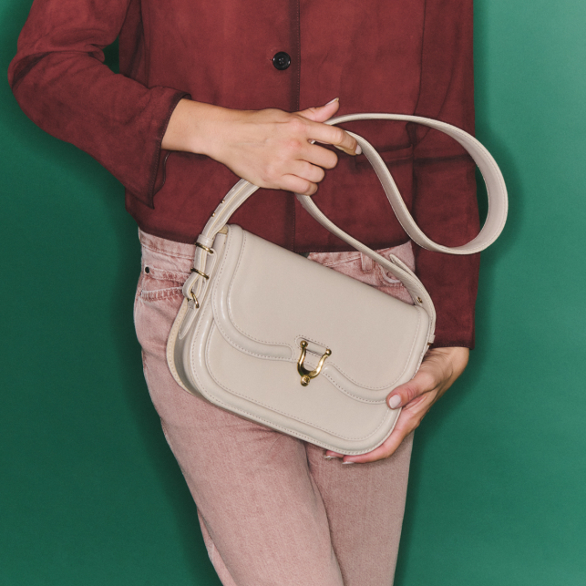 Nappa Gypsum Leather Manon Bag
