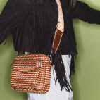 Ikat Off White & Red Fabric Strap