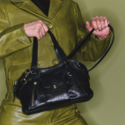 Black Leather Little Juno Bag