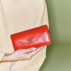 Alex Long Leather Poppy Wallet