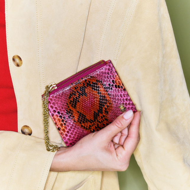 Porte Monnaie Hector Python Abricot