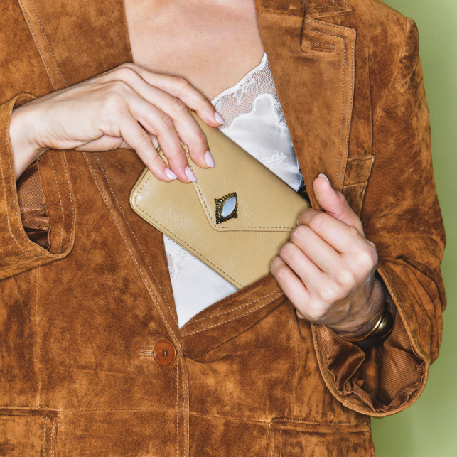 Porte Cartes Alex Cuir Off White