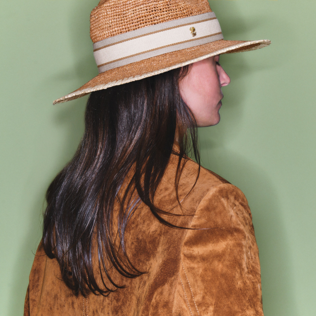 Off White Raffia Fedora Hat