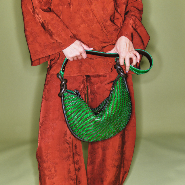 Sac Chris Cuir Tressé Romarin