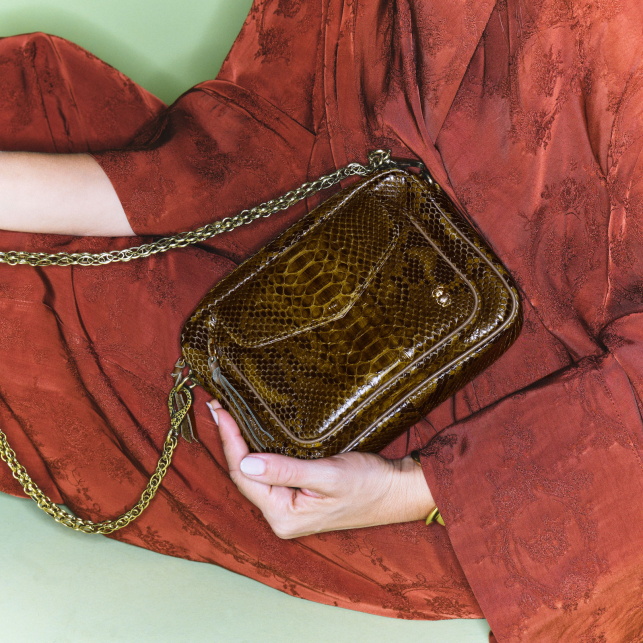 Bag Charly Dark Kaki Python 