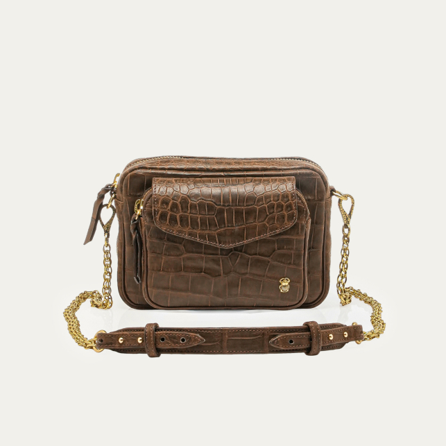 Sac Croco Collection Héritage Charly Marron