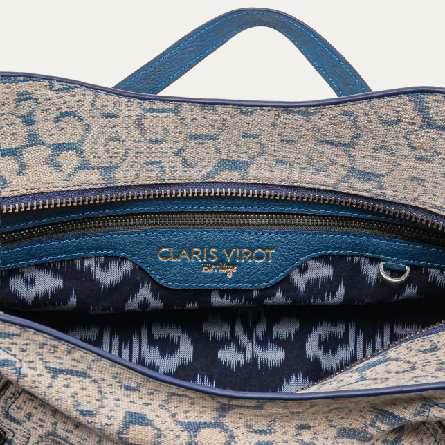 White & Blue Vintage Fabric Heritage Collection Juno Bag