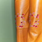 Honey Embroidered Leather Pants