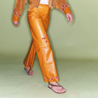 Honey Embroidered Leather Pants