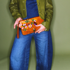 Honey Embroidered Alicia Clutch