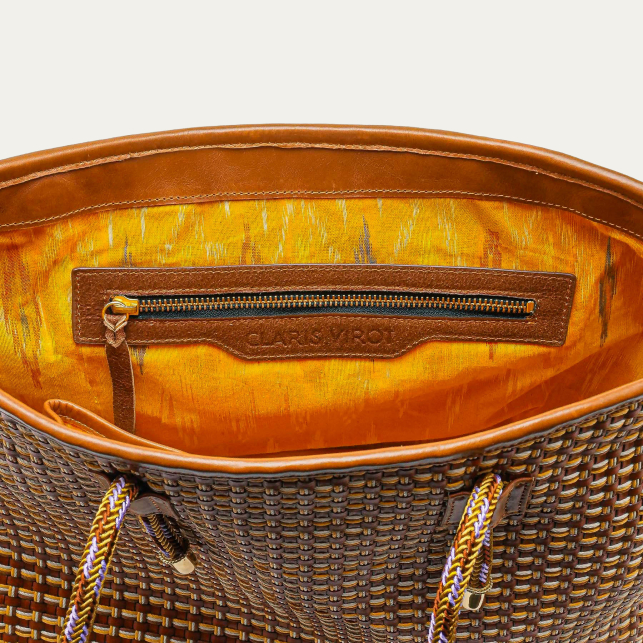 Fusealis Woven Leather Marny Tote bag