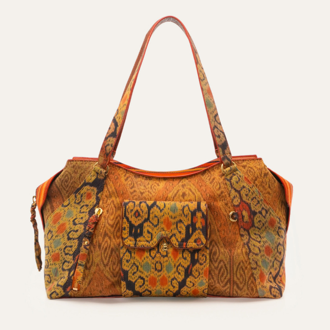 White & Blue Vintage Fabric Heritage Collection Juno Bag