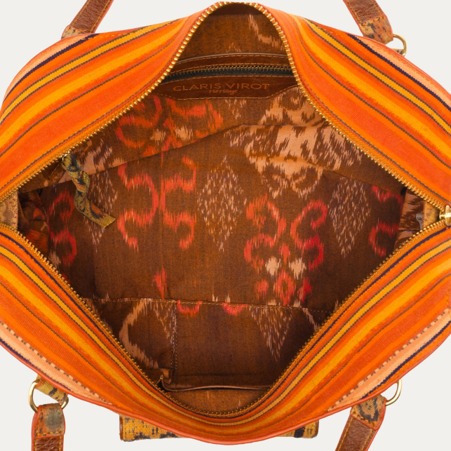 White & Blue Vintage Fabric Heritage Collection Juno Bag