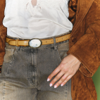 Off White Leather Shell Dallas Baby Belt