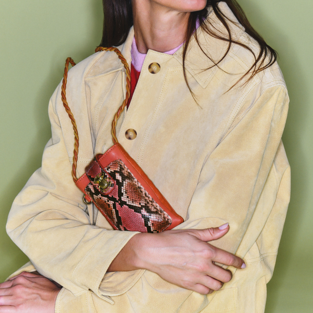 Etui Double Marcus Python Terracotta