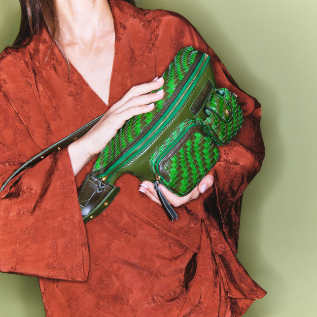 Rosemary Woven Leather Romeo Fanny Pack