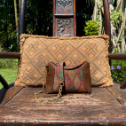 Sac Tissu et Croco Marron Collection Héritage Mini Gaia Multicolore