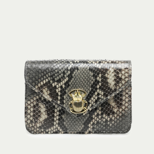 Porte Cartes Python Alex Ash Scarabée Or