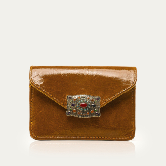 Porte Cartes Cuir Glossy Siena Alex Scarabée Or