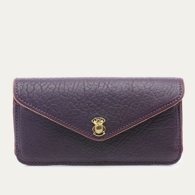 Portefeuille Alex Long Cuir Bubble Mulberry