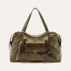 Khaki Python Juno Bag