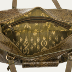 Khaki Python Juno Bag